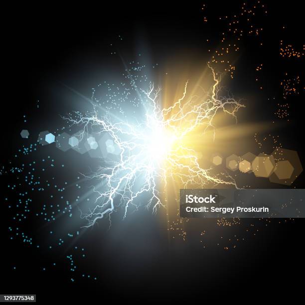 Lightning Explode Lightning Lightning Lightning Collision Powerful Electrical Explosion ...