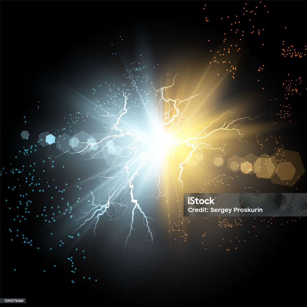 Lightning Explode Lightning Lightning Lightning Collision Powerful Electrical Explosion ...