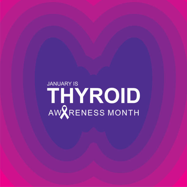 January is thyroid awareness month concept design vector illustration January is thyroid awareness month concept design thyroid gland stock illustrations