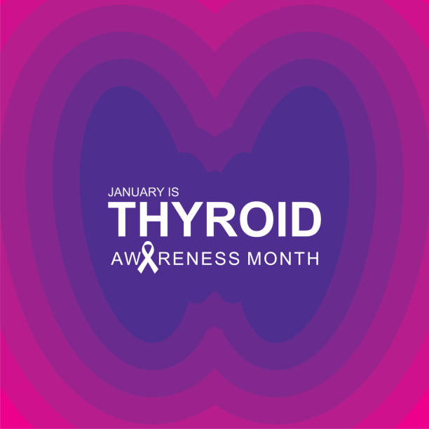 January is thyroid awareness month concept design vector illustration January is thyroid awareness month concept design thyroid disease stock illustrations