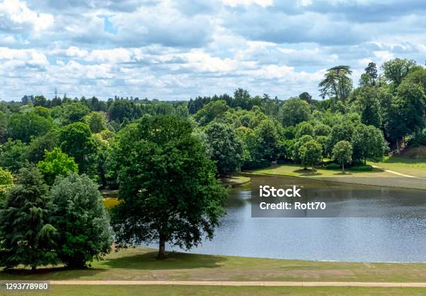 Panorama Of Claremont Lake In Esher Surrey United Kingdom Stock Photo - Download Image Now