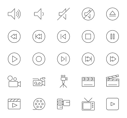 Lined Icons on white background