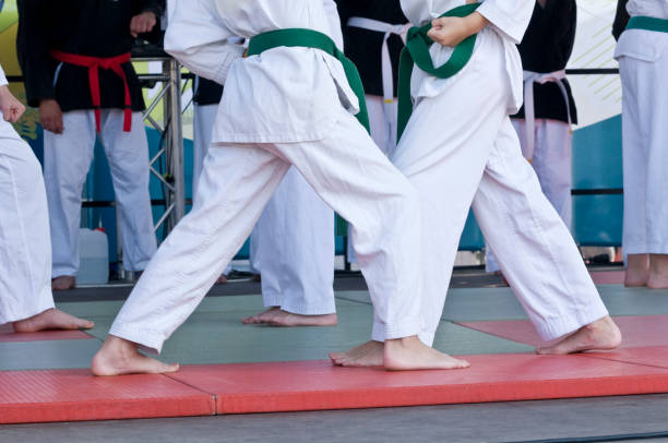 istock Judokas in traditional clothing 1293781380