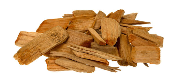 istock Group of alder smoking chips for barbecuing on a white background side view 1293783585