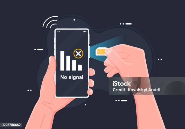 Sim Card Load Poster Sim Card Concept In Vector Illustration Mobile Network With Microchip ...
