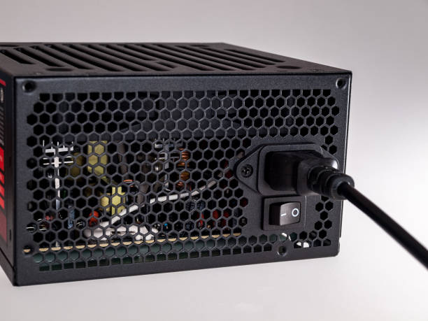 istock Computer part for system unit assembly, power supply for computer close-up, choice of quiet silent reliable power 1293787734