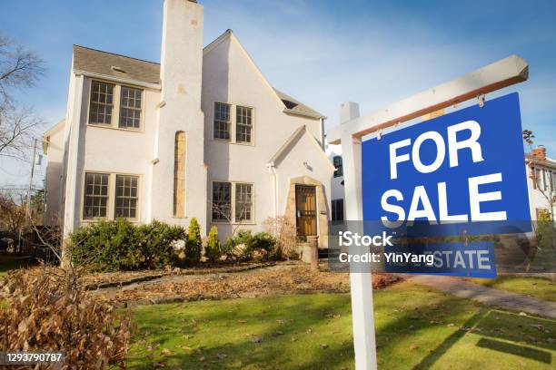 Classic Tudor Residential Home Real Estate For Sale Stock Photo - Download Image Now