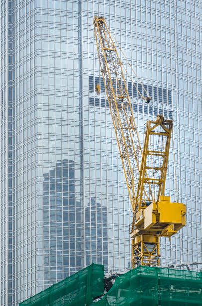 istock Structural modern glass windows in building walls 1293791825