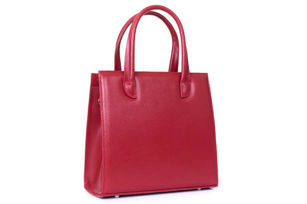 istock red stylish ladies leather bag on a white background 1293798386