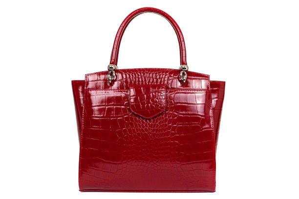 istock red stylish ladies leather bag on a white background 1293798388