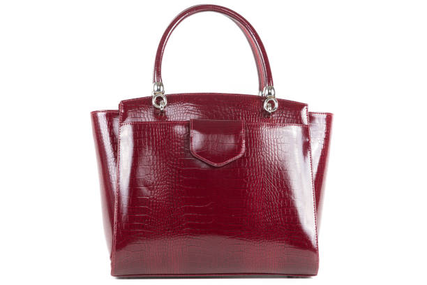 istock red stylish ladies leather bag on a white background 1293798526