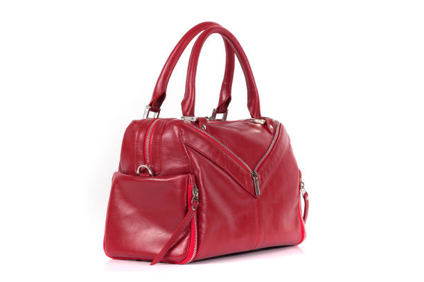 istock red stylish ladies leather bag on a white background 1293798592