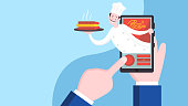 istock Food delivery service, chef serving pizza 1293806276