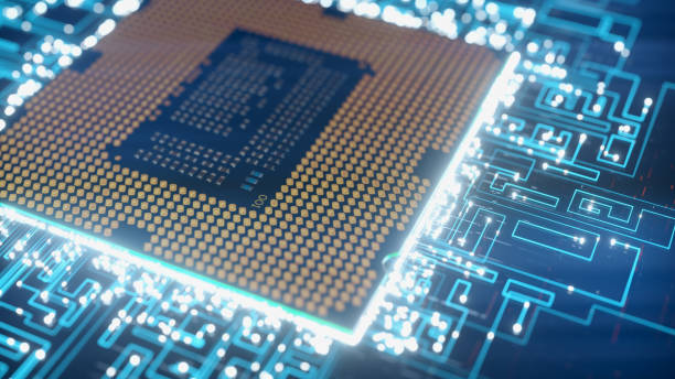 istock A computer processor with millions of connections and signals. Technology cpu background. Pulses and signals from the chip propagate through the motherboard. 3d illustration 1293808274