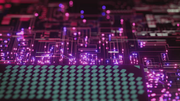 istock A computer processor with millions of connections and signals. Technology cpu background. Pulses and signals from the chip propagate through the motherboard. 3d illustration 1293808279