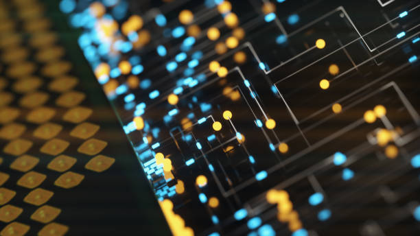 istock A computer processor with millions of connections and signals. Technology cpu background. Pulses and signals from the chip propagate through the motherboard. 3d illustration 1293808282