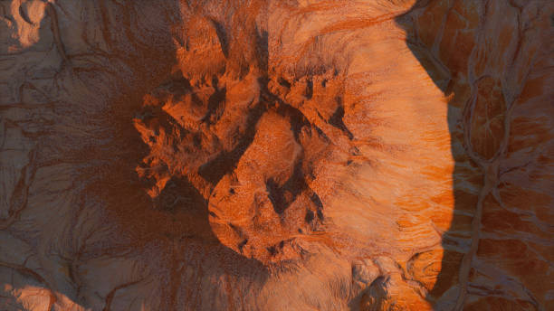 istock Top view of the rocks and canyons. 3d illustration 1293808316