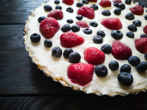 istock Tart with blueberries and strawberries 1293812137