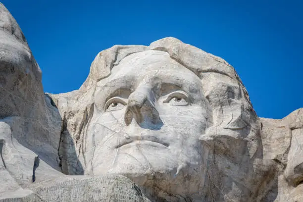 Photo of The Bust of Thomas Jefferson at Mount Rushmore National Monument