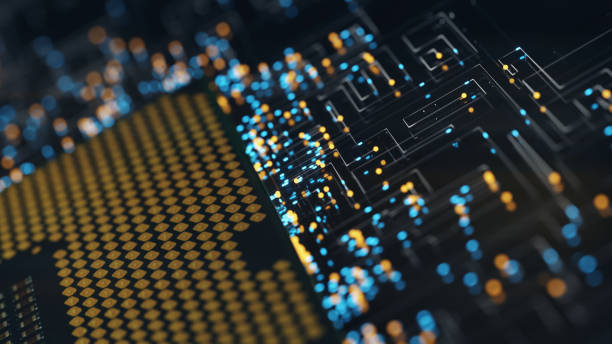 istock A computer processor with millions of connections and signals. Technology cpu background. Pulses and signals from the chip propagate through the motherboard. 3d illustration 1293813763