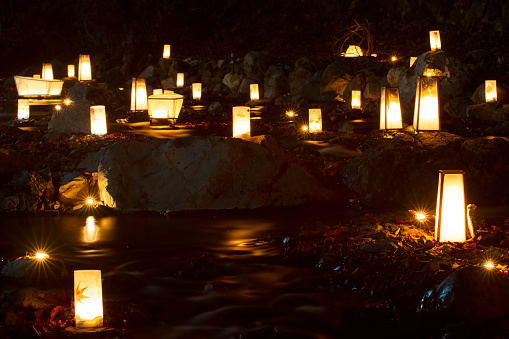 The Flow into the river a lantern memorial service for the ancestors