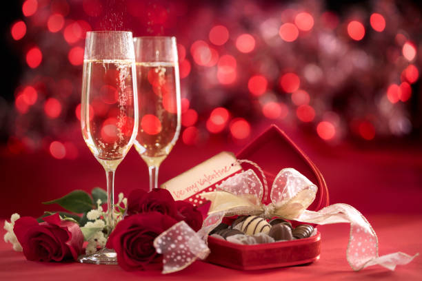 Valentine's Day Red Roses, Champagne and Chocolates