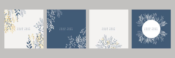 template desain latar belakang emas dan putih bunga yang trendi. baik untuk poster, kartu, penutup, spanduk, plakat, brosur. template bunga yang digambar tangan universal untuk undangan ulang tahun, menu, dan baby shower - undangan kartu ucapan ilustrasi stok