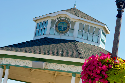 Rehoboth Beach, Delaware, USA - September 17, 2017: The historic City of Rehoboth Beach Bandstand, built in 1963, is a local landmark on the boardwalk in this popular beach town.