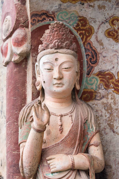 istock buddhist statue closeup in maiji mountain grottoes 1293827656