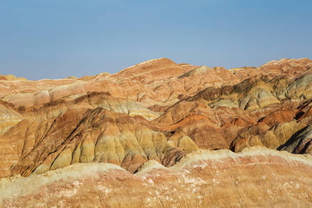 colorful hilly texture background in zhangye danxia national geological park, gansu province, China.