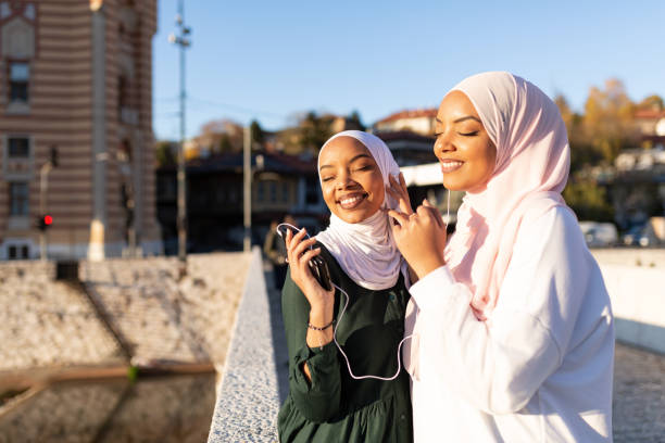 istock Two beautiful Muslim women on a vacation 1293843462