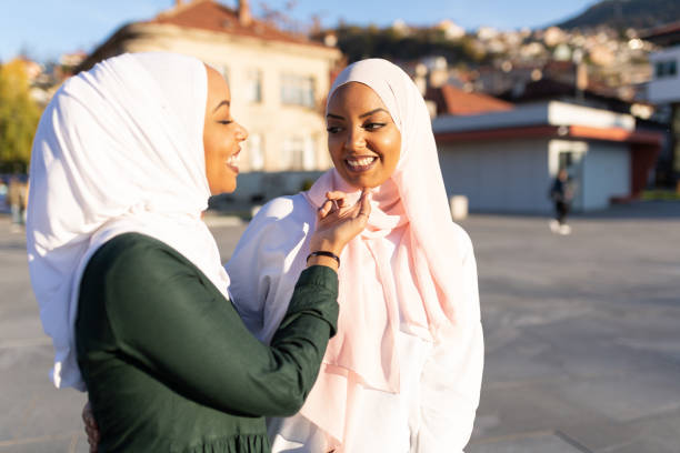 istock Two beautiful Muslim women on a vacation 1293843476