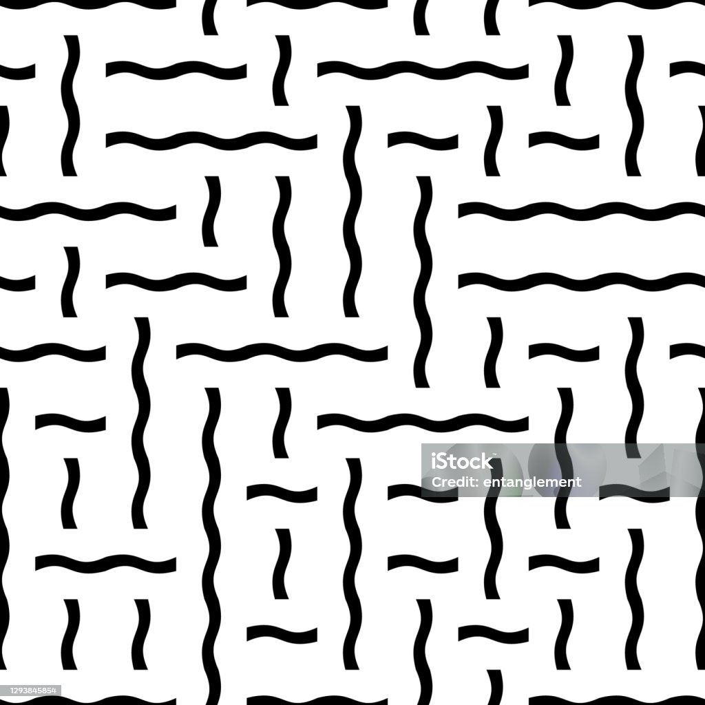Horizontal S Pattern Seamless Pattern With Horizontal And Vertical Twist Black Bands Stock ...