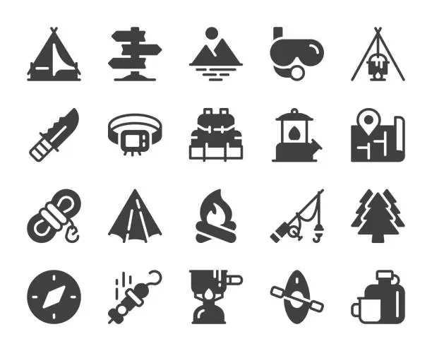 Vector illustration of Camping and Outdoor - Icons