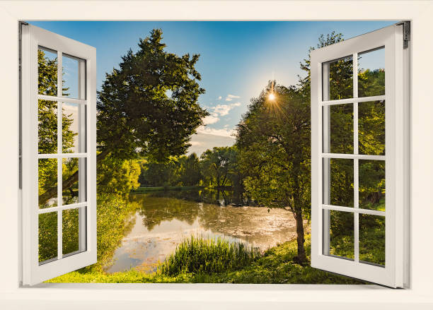 istock view from the open window to the river 1293853130