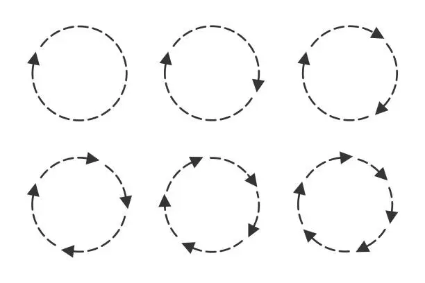 Vector illustration of Circle arrows set isolate on white background.