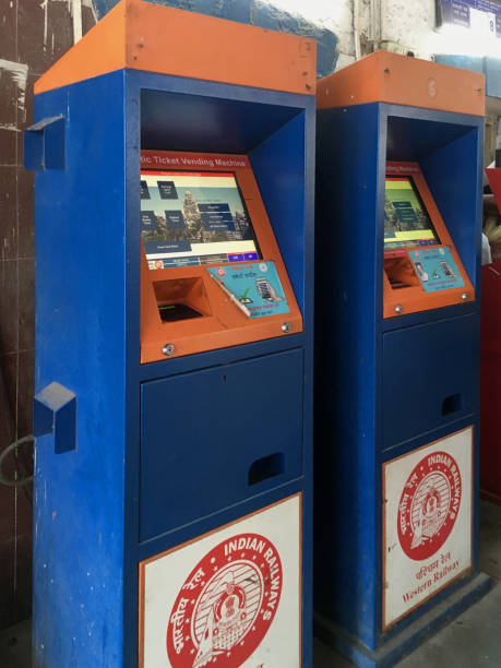 ATVM a Automatic Ticket Vending Machine used for suburban railway train Grant Road station stock photo