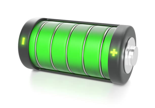 istock Full charged battery isolated on white background 1293861526