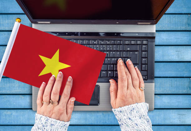 istock flag of Vietnam on computer 1293863524
