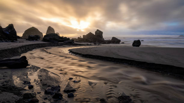 istock Sunset at a Rocky Beach, Northern California Coast 1293873256