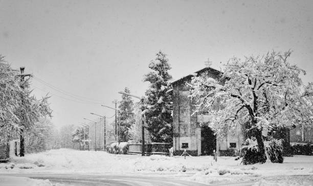 istock Little Church under the snow 1293877885
