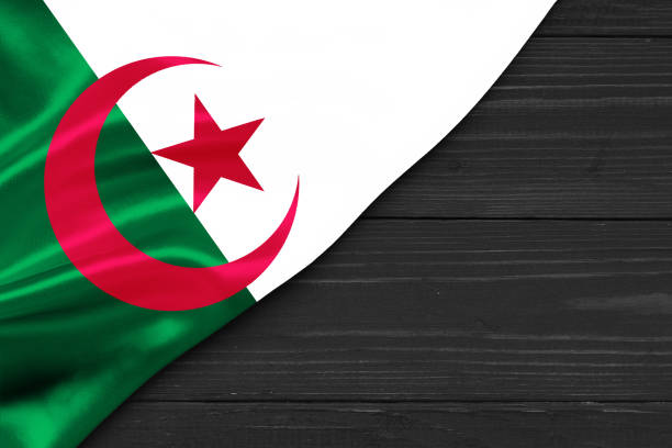 Flag of Algeria place for text cope space.
