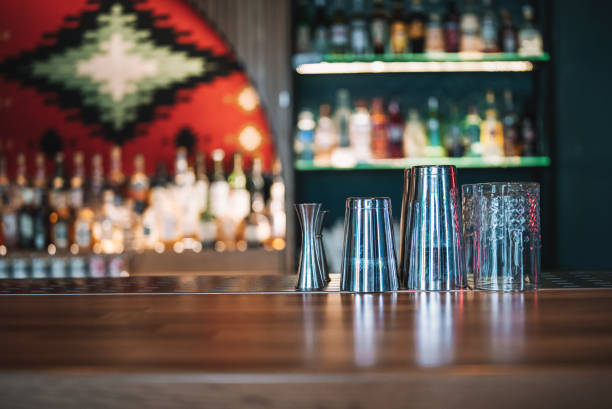 istock Bartender equipment on the bar counter. 1293882874