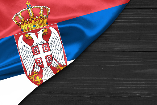 Flag of Serbia place for text cope space.