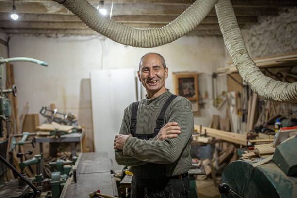 istock Portrait of carpenter in workshop 1293883803