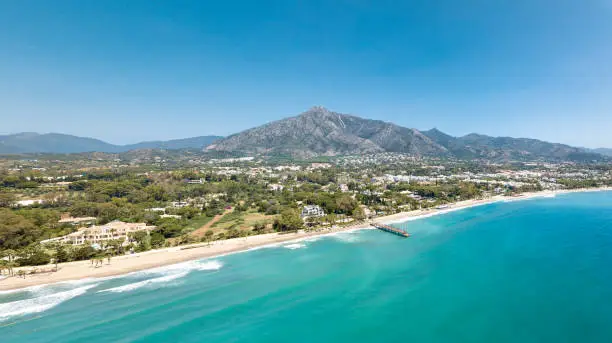 Photo of Panoramic aerial view of Casablanca  and Puente Romano beach Marbella