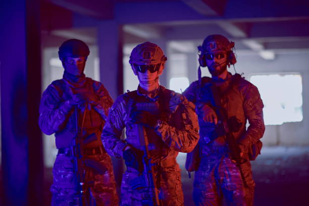 istock soldier squad team portrait in urban environment colored lightis 1293893306
