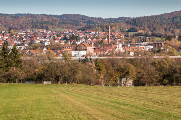 istock View from a field with factories and the highway behind 1293894092