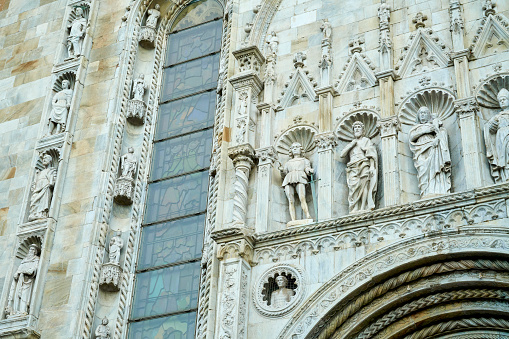 The facade of Como Cathedral. Como. Lombardy. Italy.