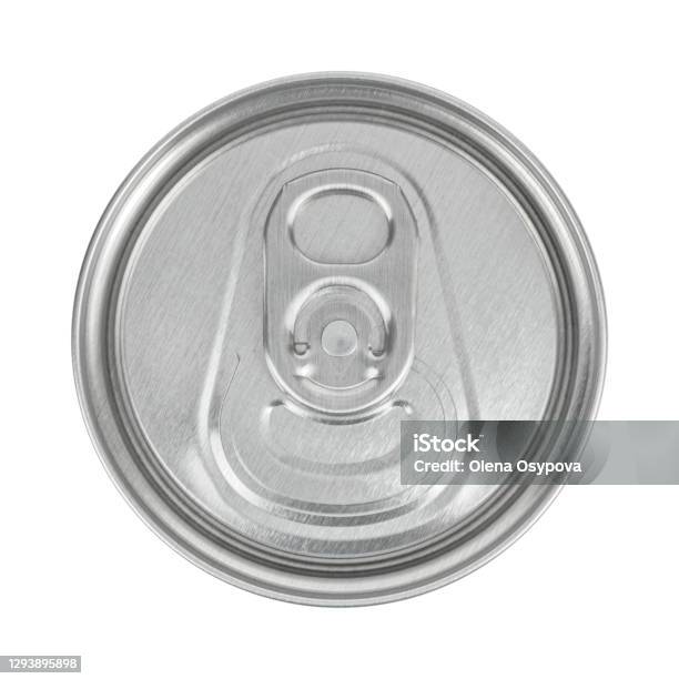 Top View Of Aluminum Can Isolated On White Stock Photo - Download Image Now - Can, High Section, On Top Of
